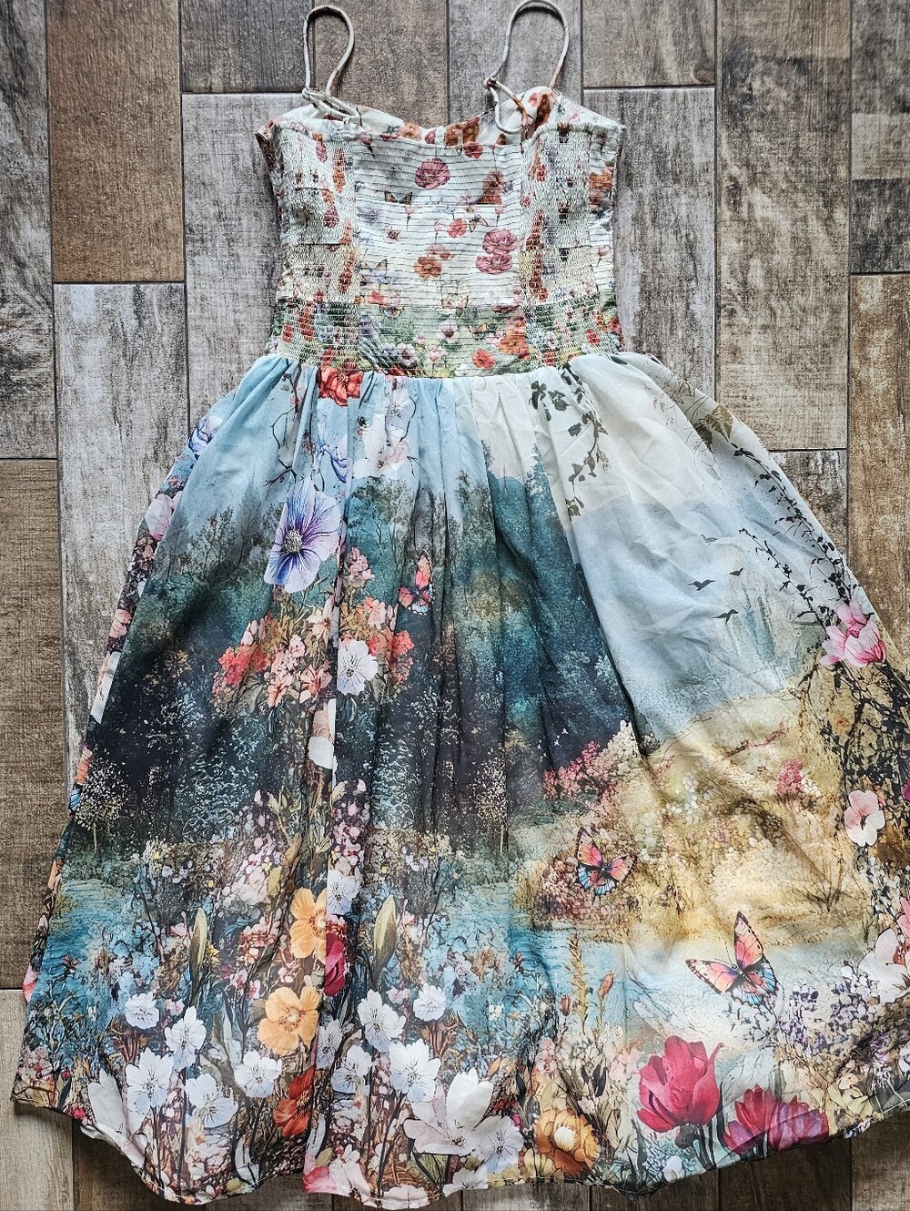 NWT Anthropologie Muse Basque Waist Midi Dress Sz Medium Cottagecore Fairy - Picture 8 of 8